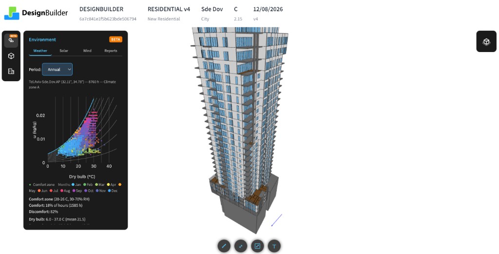 DesignBuilder residential 3D weather view